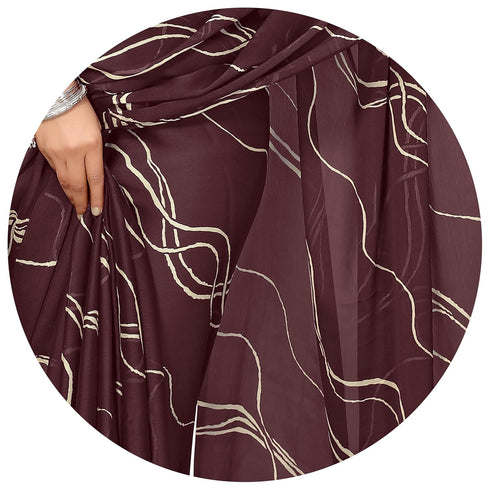 Vasthrlay Fashion Georgette Geometric Dusty Ethnic Wear