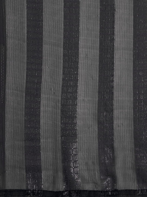 Vasthrlay Black Georgette Unstitched Saree