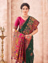 Vasthrlay Womens Weaving Unstitched Dark Green Saree