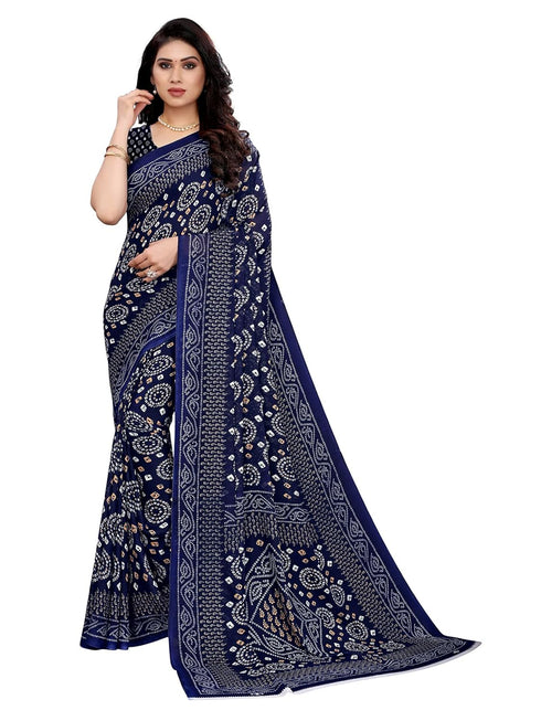 Vasthrlay Georgette Bandhani Printed Maroon Saree
