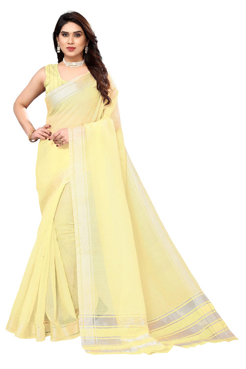 Vasthrlay Gold Unstitched Saree