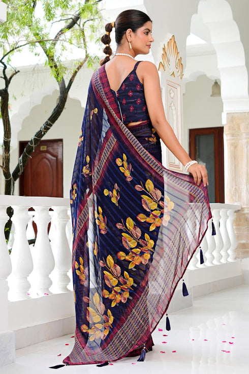 Vasthrlay Fashion Georgette Geometric Printed Ethnic Wear