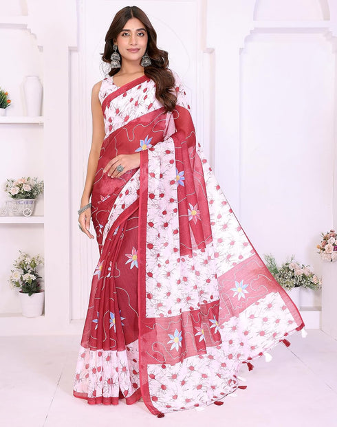 Vasthrlay Chanderi Unstitched Blouse Saree Az Ys Vedashri