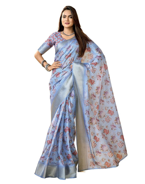 Vasthrlay Printed Weaving Unstitched Green Saree