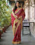 Vasthrlay Bandhani Embroidery Unstitched Pink Saree