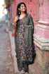 Vasthrlay Fashion Rhinestone Embellished Black Ethnic Wear