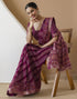 Vasthrlay Georgette Bandhani Unstitched Purple Saree