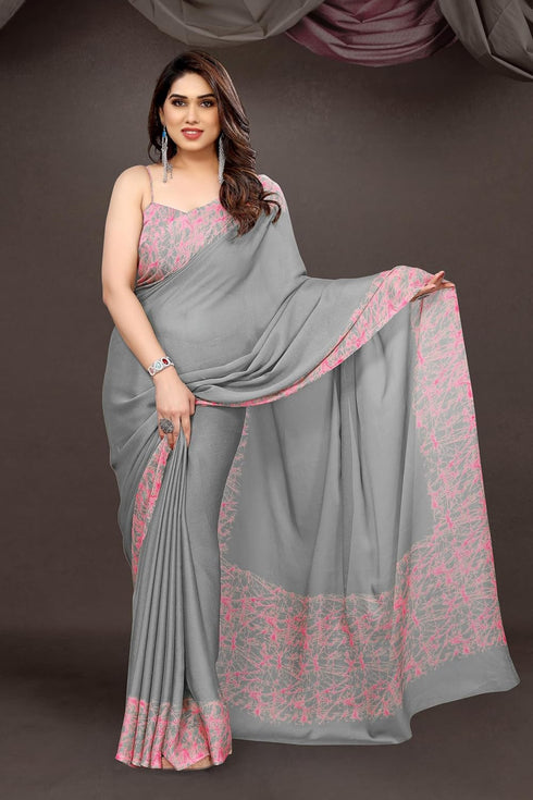 Vasthrlay Fashion Chiffon Abstrect Printed Ethnic Wear