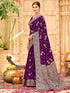 Vasthrlay Womens Banarasi Unstitched Mauve Saree