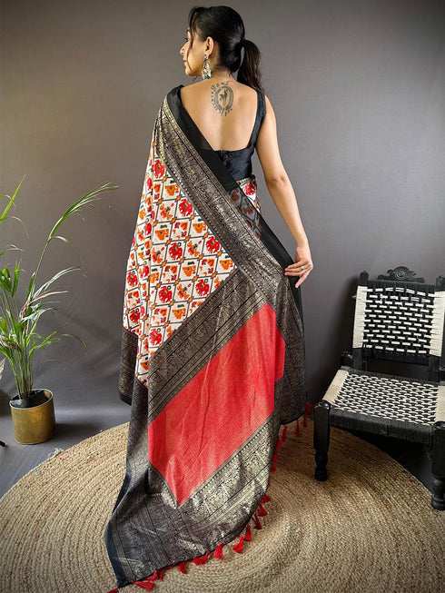 Vasthrlay Chanderi Printed Unstitched Ethnic Wear