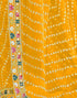 Vasthrlay Georgette Bandhani Unstitched Yellow Saree