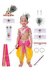 Raj Fancy Dresses Krishna Dress for Kids, Baby Krishna Dress for Janmashtami with Krishna Mukut