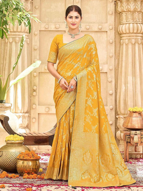 Vasthrlay Womens Banarasi Unstitched Mauve Saree