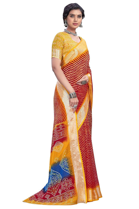 Vasthrlay Bandhani Chiffon Rani Ethnic Wear
