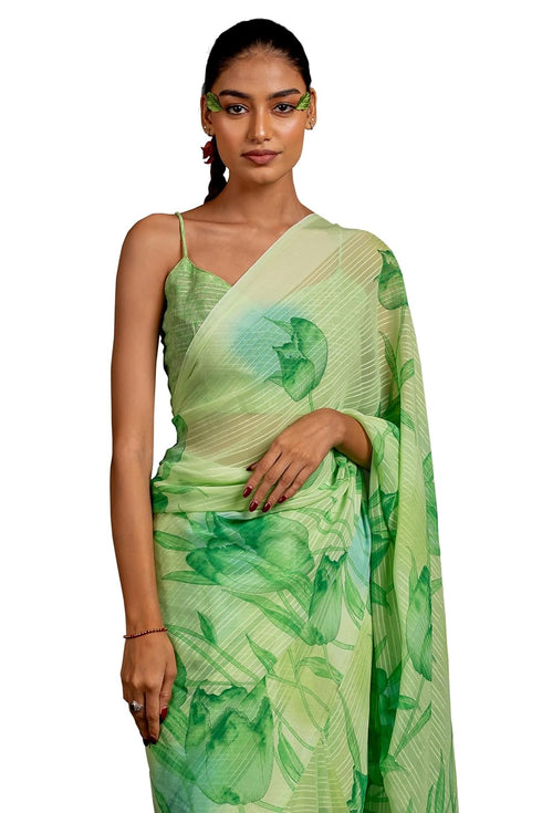 Vasthrlay Fashion Georgette Floral Printed Ethnic Wear