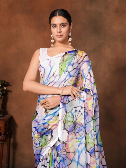 Vasthrlay Chiffon Floral Saree