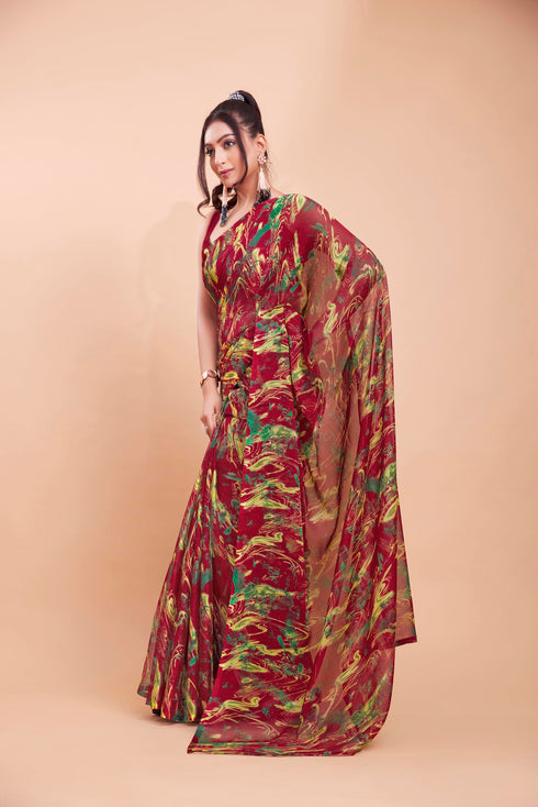 Vasthrlay Chiffon Unstitched Saree