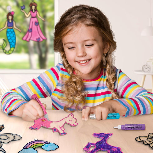 Imagimake Window Art Princess & Unicorn | Glass Painting Kit