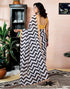 Vasthrlay Printed Chanderi Unstitched Teal Saree