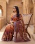Vasthrlay Womens Printed Unstitched Dusty Pink Saree
