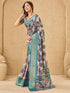 Vasthrlay Printed Jacquard Unstitched Dusty Pink Saree
