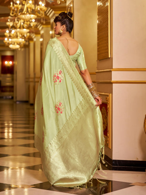 Vasthrlay Banarasi Unstitched Saree
