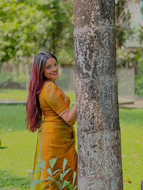 Vasthrlay Boarder Unstitched Chhaavaz Mustard Free Ethnic Wear