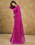 Vasthrlay Georgette Bandhani Unstitched Rani Pink Saree