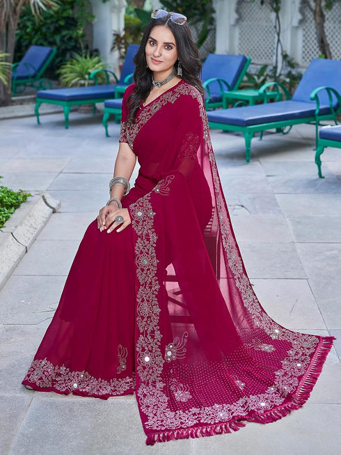 Vasthrlay Georgette Dark Saree