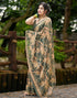 Vasthrlay Georgette Printed Unstitched Yellow Saree