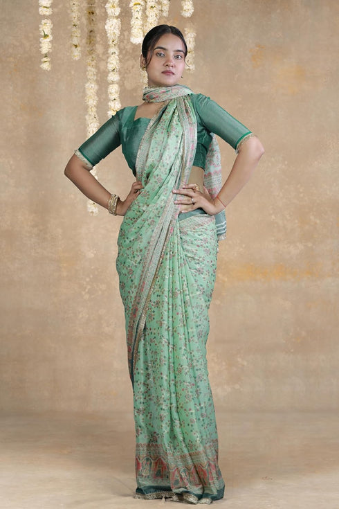 Vasthrlay Fashion Chiffon Madhubani Printed Ethnic Wear