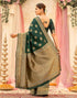 Vasthrlay Womens Weaving Unstitched Dark Green Saree