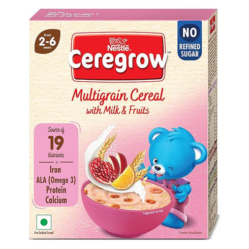 CEREGROW with NO Refined Sugar | Multigrain Cereal with Milk & Fruits