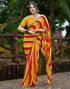 Vasthrlay Georgette Printed Unstitched Yellow Saree