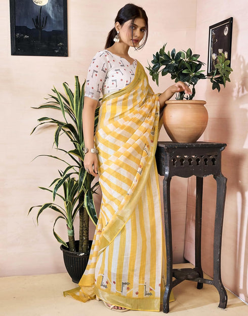 Vasthrlay Womens Printed Unstitched Purple Saree