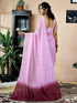 Vasthrlay Chanderi Printed Unstitched Teal Saree