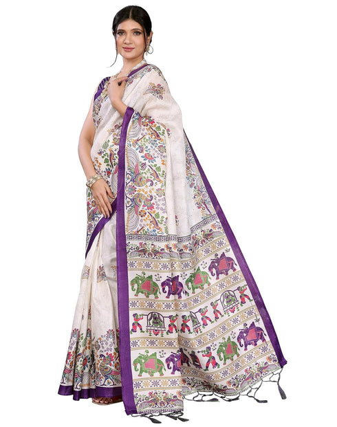 Vasthrlay Printed Unstitched Saree Az Ya Shaadi