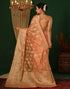 Vasthrlay Banarasi Kanjivaram Unstitched Orange Saree