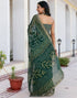 Vasthrlay Georgette Bandhani Unstitched Red Saree