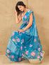 Vasthrlay Womens Printed Unstitched Sky Blue Saree