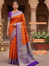 Vasthrlay Jacquard Traditional Unstitch Purpleorange Ethnic Wear