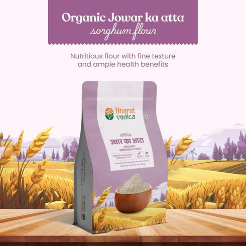 Bharat Vedica Organic Sorghum Flour Organic Jowar ka Atta