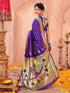 Vasthrlay Weaving Paithani Teal Green And Golden Border Saree With Unstitched Blouse Piece