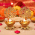 Behoma 100% Pure Brass Kalpavriksha Diya for Puja - Set of 2