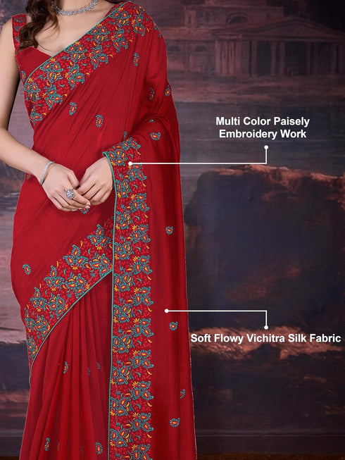 Vasthrlay Vichitra Heavy Embroidred Ethnic Wear