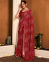 Vasthrlay Chiffon Bandhani Unstitched Dark Green Saree