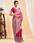Vasthrlay Womens Paithani Unstitched Pink Saree