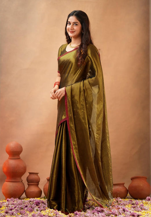 Vasthrlay Handloom Unstitched Brown Ethnic Wear