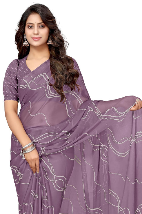 Vasthrlay Fashion Georgette Geometric Dusty Ethnic Wear