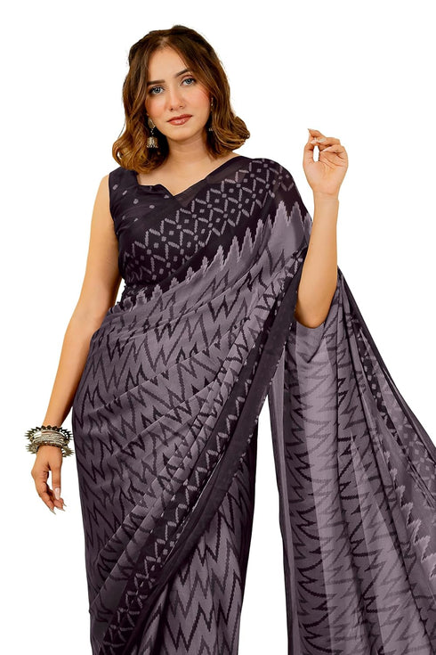 Vasthrlay Fashion Chiffon Georgette Teal Ethnic Wear